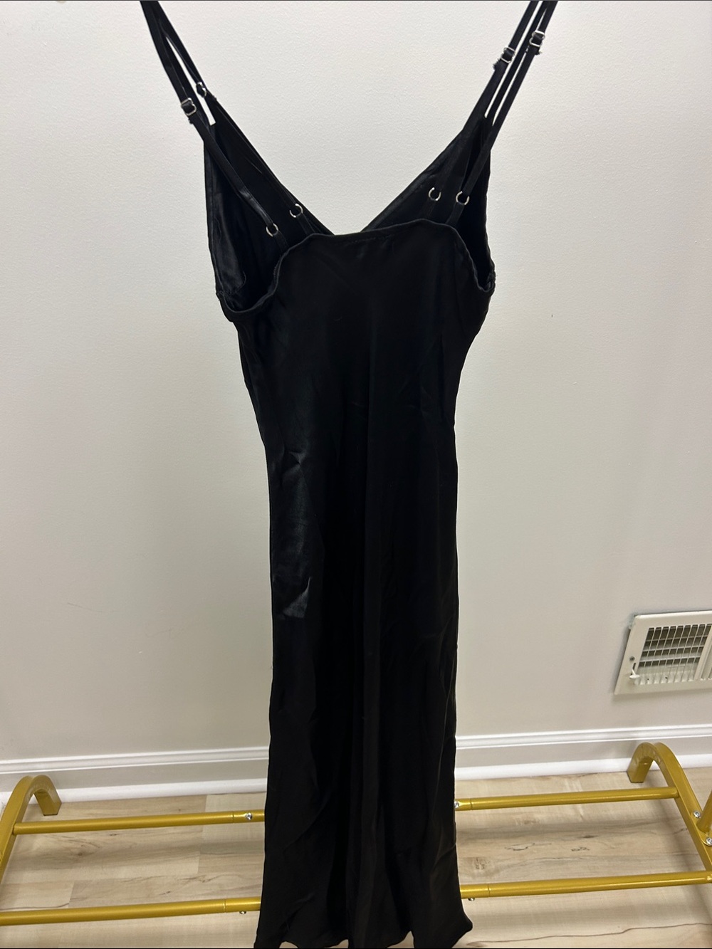 Classic Black Strapless Slip Dress with Spaghetti Straps image 4